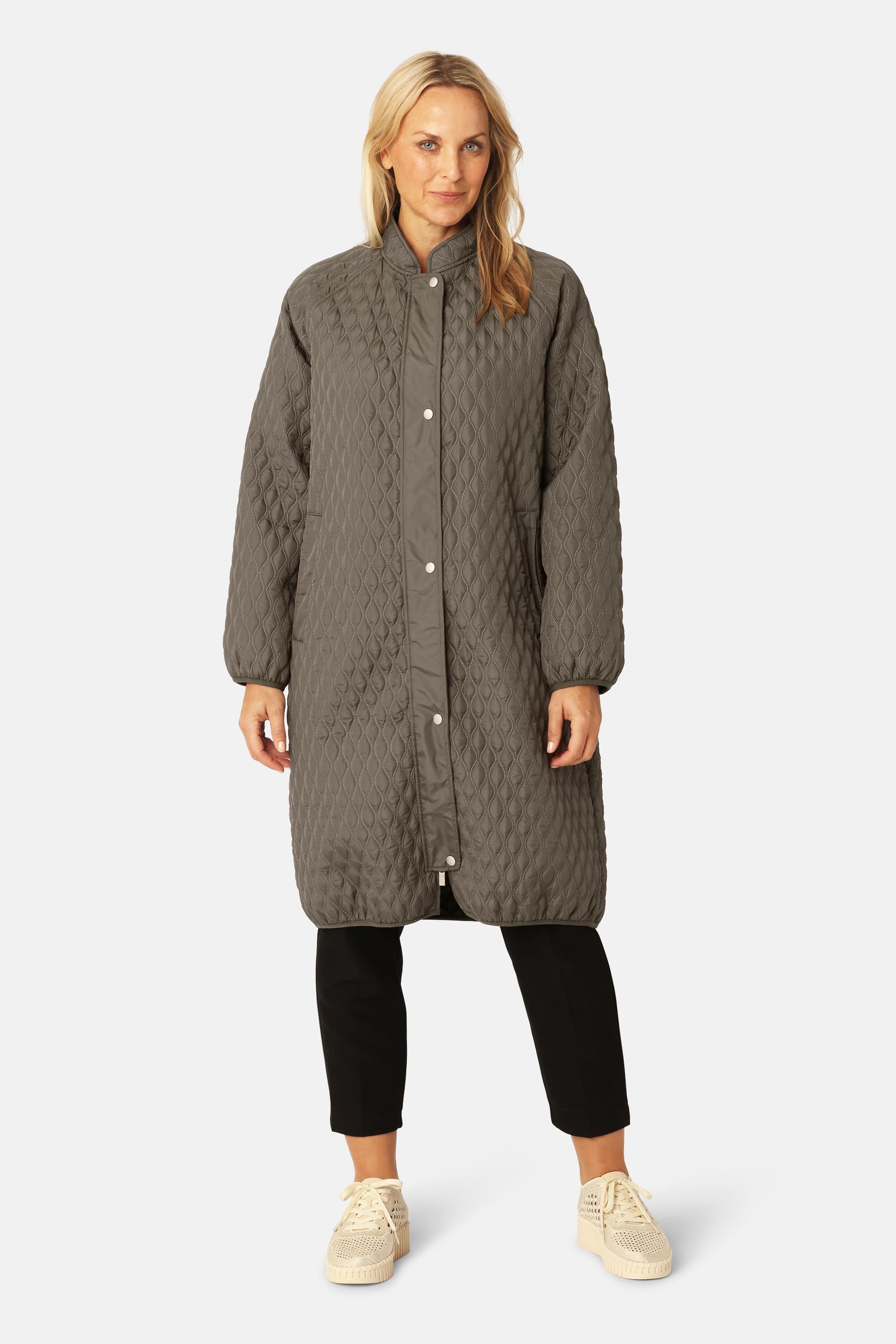 Long Quilt Coat - Tarmac